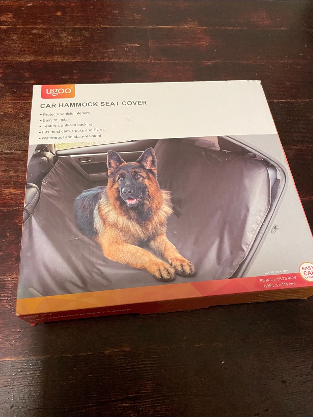 Ugoo Black Car Hammock Seat Cover for Dogs - Waterproof Backseat Protector